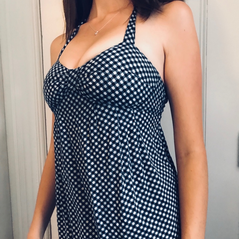 Kina Plaid Tie Up Tank Top
